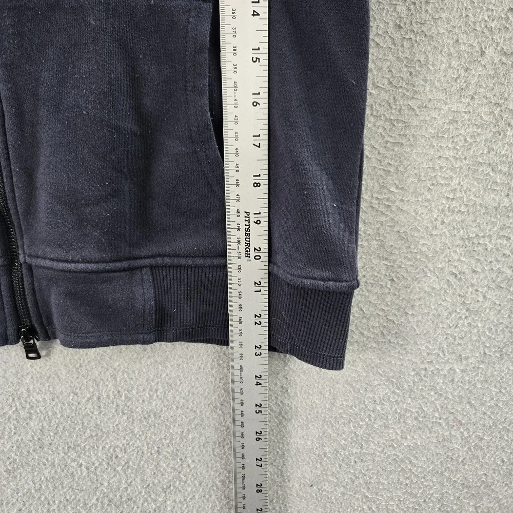 Armani Exchange Women Sweatshirt L Black Embroidery‎ Logo Full Zip